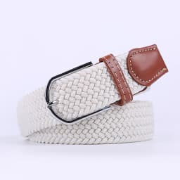 Unisex Elastic Fabric Woven Casual Women Pin Buckle Expandable Braided Stretch Canvas Stylish Leisure Belts for Men