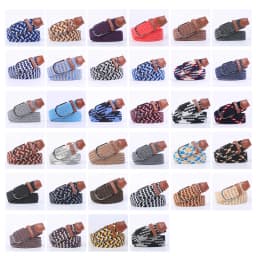 Unisex Elastic Fabric Woven Casual Women Pin Buckle Expandable Braided Stretch Canvas Stylish Leisure Belts for Men