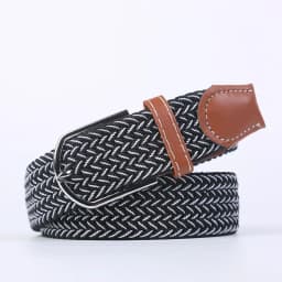 Unisex Elastic Fabric Woven Casual Women Pin Buckle Expandable Braided Stretch Canvas Stylish Leisure Belts for Men