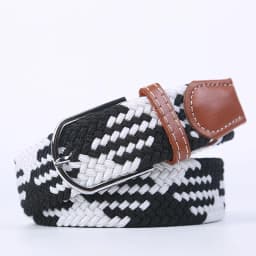 Unisex Elastic Fabric Woven Casual Women Pin Buckle Expandable Braided Stretch Canvas Stylish Leisure Belts for Men
