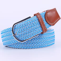 Unisex Elastic Fabric Woven Casual Women Pin Buckle Expandable Braided Stretch Canvas Stylish Leisure Belts for Men