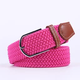 Unisex Elastic Fabric Woven Casual Women Pin Buckle Expandable Braided Stretch Canvas Stylish Leisure Belts for Men
