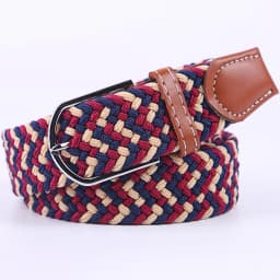 Unisex Elastic Fabric Woven Casual Women Pin Buckle Expandable Braided Stretch Canvas Stylish Leisure Belts for Men
