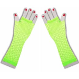 1Pair 80s 90s Short Fishnet Hand Gloves Short Gloves Punk Neon Fingerless Gloves Fancy Dress Accessory for Costume Party