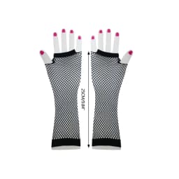1Pair 80s 90s Short Fishnet Hand Gloves Short Gloves Punk Neon Fingerless Gloves Fancy Dress Accessory for Costume Party