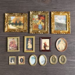 Mini Resin Wall Picture Dollhouse Ornament 1:12 Vintage Framed Photos Miniature Oil Painting Doll Accessories Kids Toys Supplies