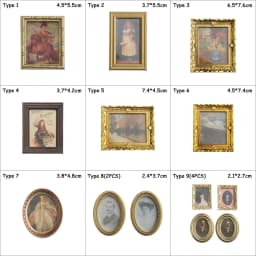 Mini Resin Wall Picture Dollhouse Ornament 1:12 Vintage Framed Photos Miniature Oil Painting Doll Accessories Kids Toys Supplies