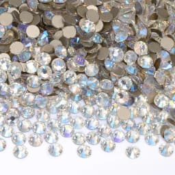 QIIY Top Quality Glass Flat Back Rhinestones Glitter Crystal AB Stones Glue On Strass Rhinestone for Nail Art Clothes Decoration