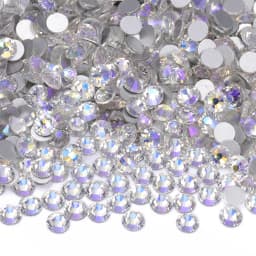 QIIY Top Quality Glass Flat Back Rhinestones Glitter Crystal AB Stones Glue On Strass Rhinestone for Nail Art Clothes Decoration