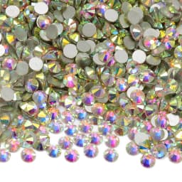 QIIY Top Quality Glass Flat Back Rhinestones Glitter Crystal AB Stones Glue On Strass Rhinestone for Nail Art Clothes Decoration