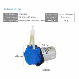 DC 12V/24V Dosing Pump Peristaltic Pumps Dosing Head With Connector For Arduino Aquarium Lab Analytic Diy Liquids Motor Tools