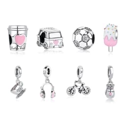 Original 925 Sterling Silver Charms Soccer Football Love Coffee Beads Fit Brand Bracelets Necklaces DIY Jewelry For Women