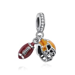 Original 925 Sterling Silver Charms Soccer Football Love Coffee Beads Fit Brand Bracelets Necklaces DIY Jewelry For Women