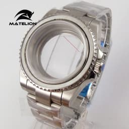 Matelion 20ATM Dive 40mm SUB Case Fit NH35 NH34 GMT ETA 2824 PT5000 Watch Case Steel Bracelet Sapphire 120 Clicks Sliding Buckle
