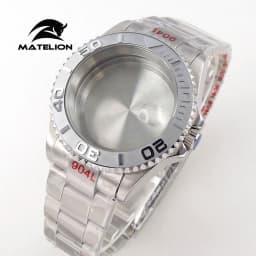 Matelion 20ATM Dive 40mm SUB Case Fit NH35 NH34 GMT ETA 2824 PT5000 Watch Case Steel Bracelet Sapphire 120 Clicks Sliding Buckle