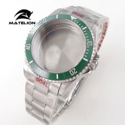Matelion 20ATM Dive 40mm SUB Case Fit NH35 NH34 GMT ETA 2824 PT5000 Watch Case Steel Bracelet Sapphire 120 Clicks Sliding Buckle