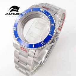 Matelion 20ATM Dive 40mm SUB Case Fit NH35 NH34 GMT ETA 2824 PT5000 Watch Case Steel Bracelet Sapphire 120 Clicks Sliding Buckle