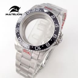 Matelion 20ATM Dive 40mm SUB Case Fit NH35 NH34 GMT ETA 2824 PT5000 Watch Case Steel Bracelet Sapphire 120 Clicks Sliding Buckle