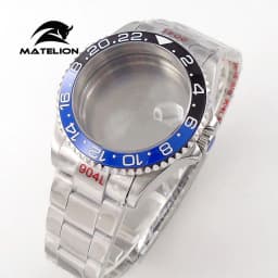 Matelion 20ATM Dive 40mm SUB Case Fit NH35 NH34 GMT ETA 2824 PT5000 Watch Case Steel Bracelet Sapphire 120 Clicks Sliding Buckle