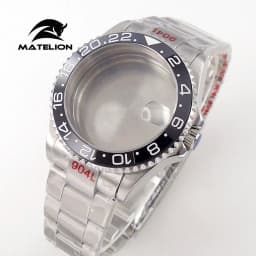 Matelion 20ATM Dive 40mm SUB Case Fit NH35 NH34 GMT ETA 2824 PT5000 Watch Case Steel Bracelet Sapphire 120 Clicks Sliding Buckle