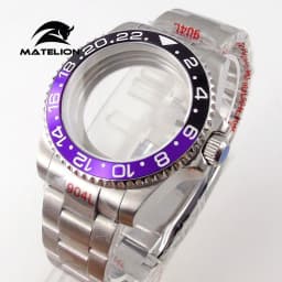 Matelion 20ATM Dive 40mm SUB Case Fit NH35 NH34 GMT ETA 2824 PT5000 Watch Case Steel Bracelet Sapphire 120 Clicks Sliding Buckle