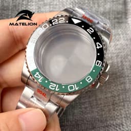Matelion 20ATM Dive 40mm SUB Case Fit NH35 NH34 GMT ETA 2824 PT5000 Watch Case Steel Bracelet Sapphire 120 Clicks Sliding Buckle