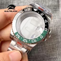 Matelion 20ATM Dive 40mm SUB Case Fit NH35 NH34 GMT ETA 2824 PT5000 Watch Case Steel Bracelet Sapphire 120 Clicks Sliding Buckle