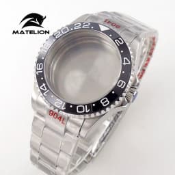 Matelion 20ATM Dive 40mm SUB Case Fit NH35 NH34 GMT ETA 2824 PT5000 Watch Case Steel Bracelet Sapphire 120 Clicks Sliding Buckle