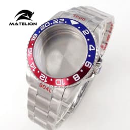 Matelion 20ATM Dive 40mm SUB Case Fit NH35 NH34 GMT ETA 2824 PT5000 Watch Case Steel Bracelet Sapphire 120 Clicks Sliding Buckle