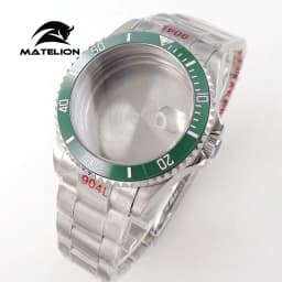 Matelion 20ATM Dive 40mm SUB Case Fit NH35 NH34 GMT ETA 2824 PT5000 Watch Case Steel Bracelet Sapphire 120 Clicks Sliding Buckle