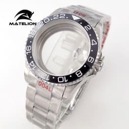 Matelion 20ATM Dive 40mm SUB Case Fit NH35 NH34 GMT ETA 2824 PT5000 Watch Case Steel Bracelet Sapphire 120 Clicks Sliding Buckle