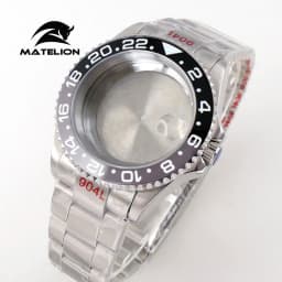 Matelion 20ATM Dive 40mm SUB Case Fit NH35 NH34 GMT ETA 2824 PT5000 Watch Case Steel Bracelet Sapphire 120 Clicks Sliding Buckle