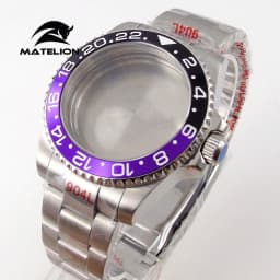 Matelion 20ATM Dive 40mm SUB Case Fit NH35 NH34 GMT ETA 2824 PT5000 Watch Case Steel Bracelet Sapphire 120 Clicks Sliding Buckle