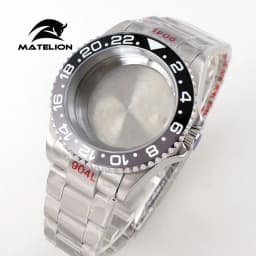 Matelion 20ATM Dive 40mm SUB Case Fit NH35 NH34 GMT ETA 2824 PT5000 Watch Case Steel Bracelet Sapphire 120 Clicks Sliding Buckle