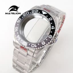 Matelion 20ATM Dive 40mm SUB Case Fit NH35 NH34 GMT ETA 2824 PT5000 Watch Case Steel Bracelet Sapphire 120 Clicks Sliding Buckle