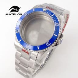 Matelion 20ATM Dive 40mm SUB Case Fit NH35 NH34 GMT ETA 2824 PT5000 Watch Case Steel Bracelet Sapphire 120 Clicks Sliding Buckle