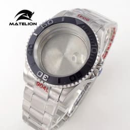 Matelion 20ATM Dive 40mm SUB Case Fit NH35 NH34 GMT ETA 2824 PT5000 Watch Case Steel Bracelet Sapphire 120 Clicks Sliding Buckle