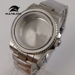 Matelion 20ATM Dive 40mm SUB Case Fit NH35 NH34 GMT ETA 2824 PT5000 Watch Case Steel Bracelet Sapphire 120 Clicks Sliding Buckle