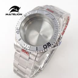 Matelion 20ATM Dive 40mm SUB Case Fit NH35 NH34 GMT ETA 2824 PT5000 Watch Case Steel Bracelet Sapphire 120 Clicks Sliding Buckle