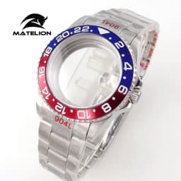 Matelion 20ATM Dive 40mm SUB Case Fit NH35 NH34 GMT ETA 2824 PT5000 Watch Case Steel Bracelet Sapphire 120 Clicks Sliding Buckle
