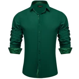 Men's Polyester Cotton Solid Black Shirts Long Sleeve Blue Paisley Patchwork Social Casual Dress Shirt Elegant Men Clothing