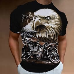 Motorcycle T-shirt Men 3D Print Short Sleeve Vintage Classics TShirt For Mens Street Ride Biker Shirts Tops Oversized Tee Shirt