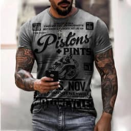 Motorcycle T-shirt Men 3D Print Short Sleeve Vintage Classics TShirt For Mens Street Ride Biker Shirts Tops Oversized Tee Shirt