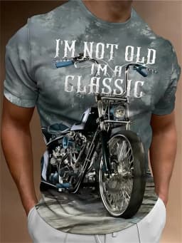 Motorcycle T-shirt Men 3D Print Short Sleeve Vintage Classics TShirt For Mens Street Ride Biker Shirts Tops Oversized Tee Shirt