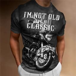 Motorcycle T-shirt Men 3D Print Short Sleeve Vintage Classics TShirt For Mens Street Ride Biker Shirts Tops Oversized Tee Shirt