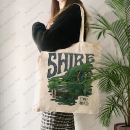 1 pc The Lord of The Rings pattern Tote Bag Canvas Shoulder Bag For Travel Daily Commute Women's Reusable Shopping Bag