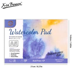 Watercolor Book with coarse grain, 200g, thickened with full wood pulp, art, painting and sketching, A3, A4, A5, 30Sheets/Book