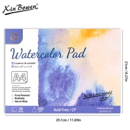 Watercolor Book with coarse grain, 200g, thickened with full wood pulp, art, painting and sketching, A3, A4, A5, 30Sheets/Book