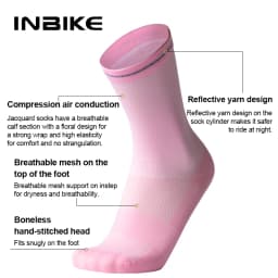 INBIKE Women Compression Running Socks Moisture Wicking Work Hiking Basketball Sport Socks Support for Athletic Cycle for Women
