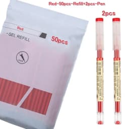 52/6Pcs 0.35mm Fine Gel Pen set Blue/Black Refills Rod for Marker Pens School Gelpen Office Student Writing Drawing Stationery